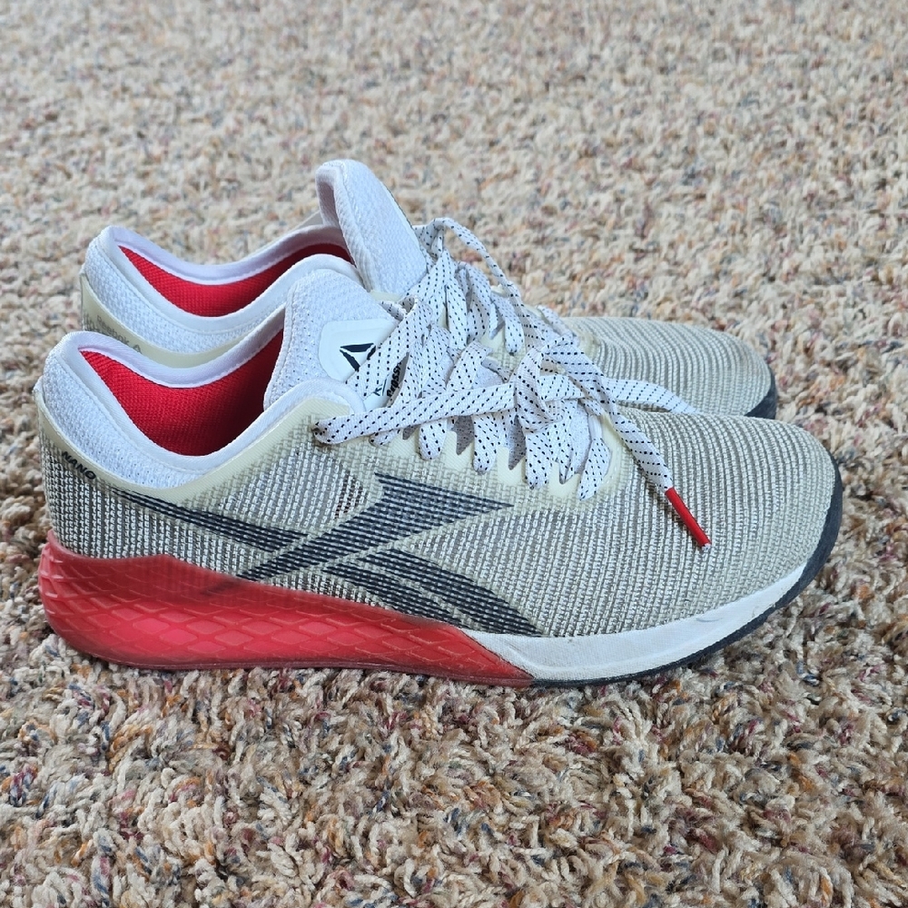 Reebok White and Red Training Sneakers